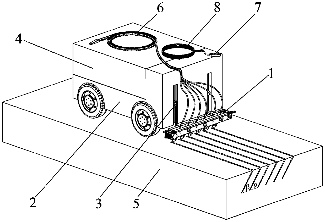 An auxiliary device for laser cutting of concrete pavement