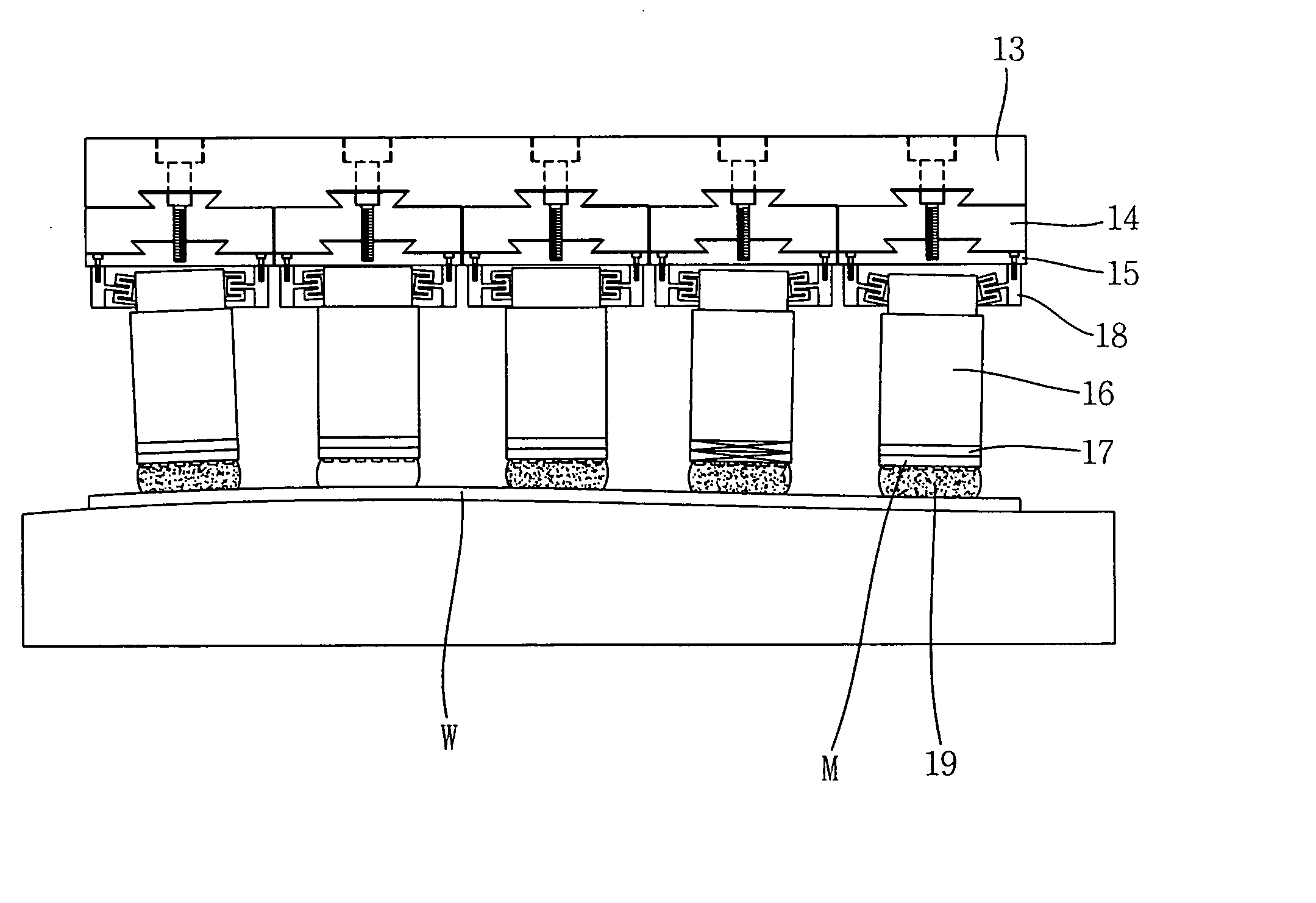 Imprinting apparatus with independently actuating separable modules
