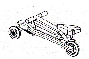 Z-shaped folding sitting type three-wheel scooter
