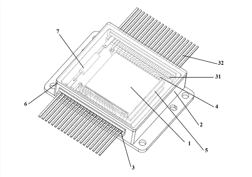 Vacuum sealing packaging structure and packaging method for infrared focal plane detector chip