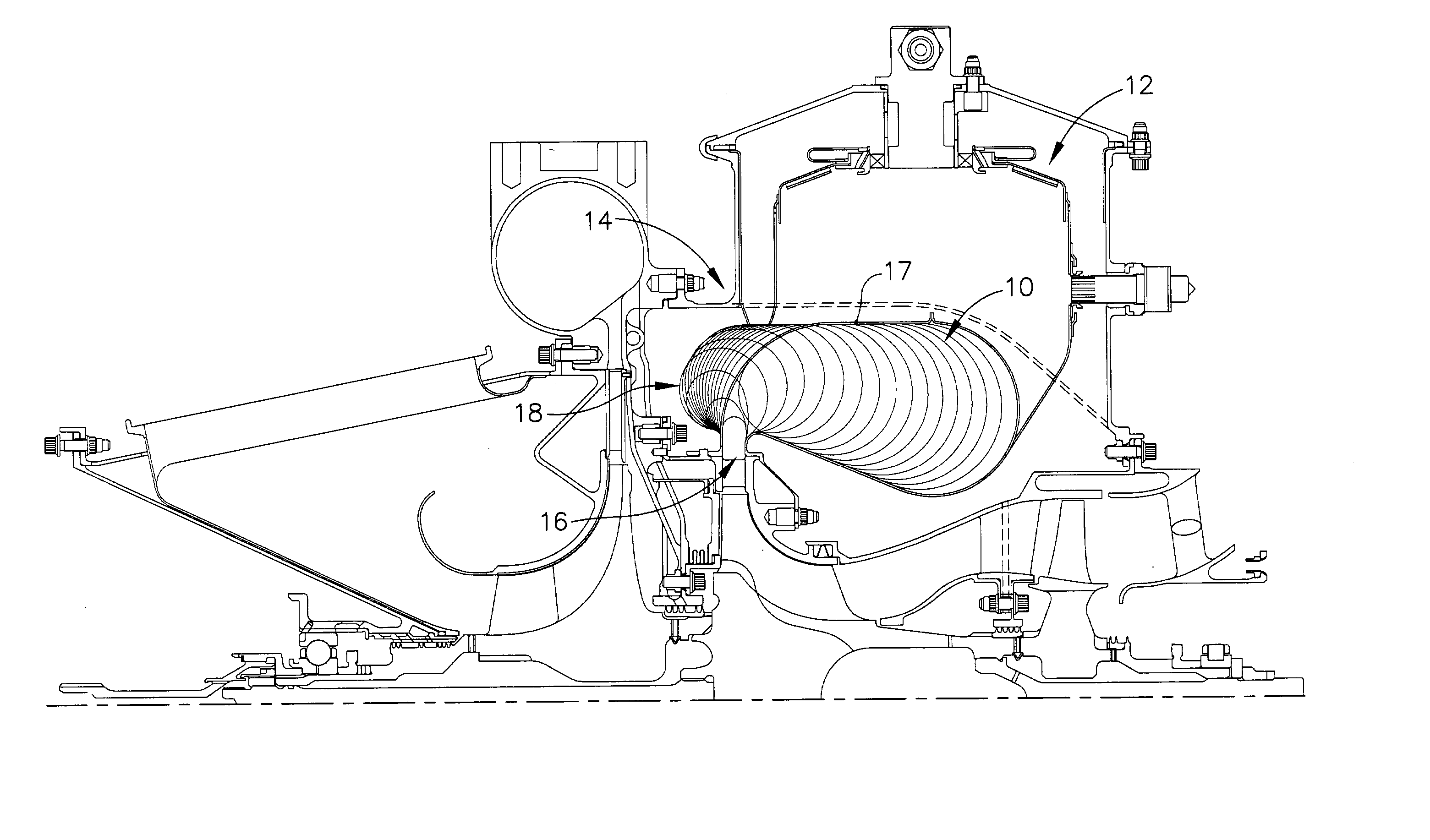 Conical helical of spiral combustor scroll device in gas turbine engine