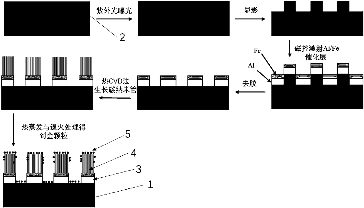 Photocathode based on novel nanostructure and preparation method thereof