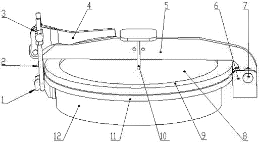 A quick-opening and quick-closing pressure beam buckle-type feeding and discharging device