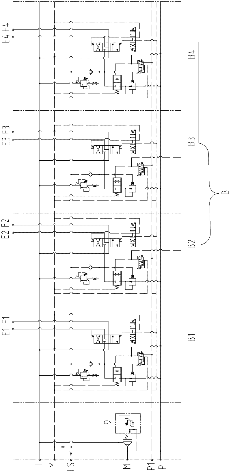 Multi-way valve and tunnel boring machine