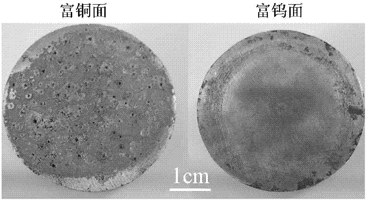 Tungsten/copper gradient material and preparation method thereof