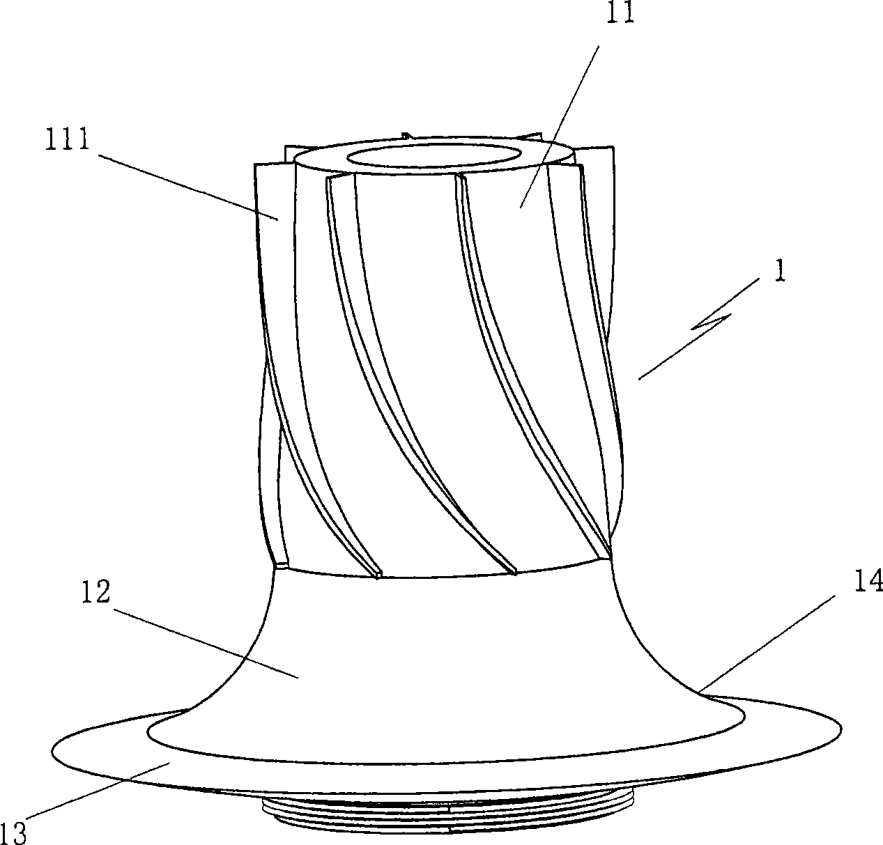 Entrance guiding cone used for vertical oil-gas mixing transmission pump