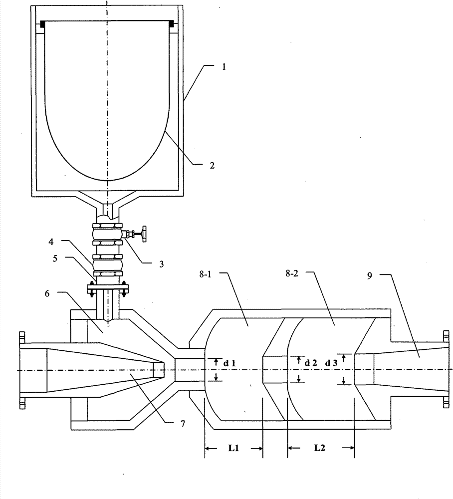 Jet type fertilizer injector with oscillation cavities