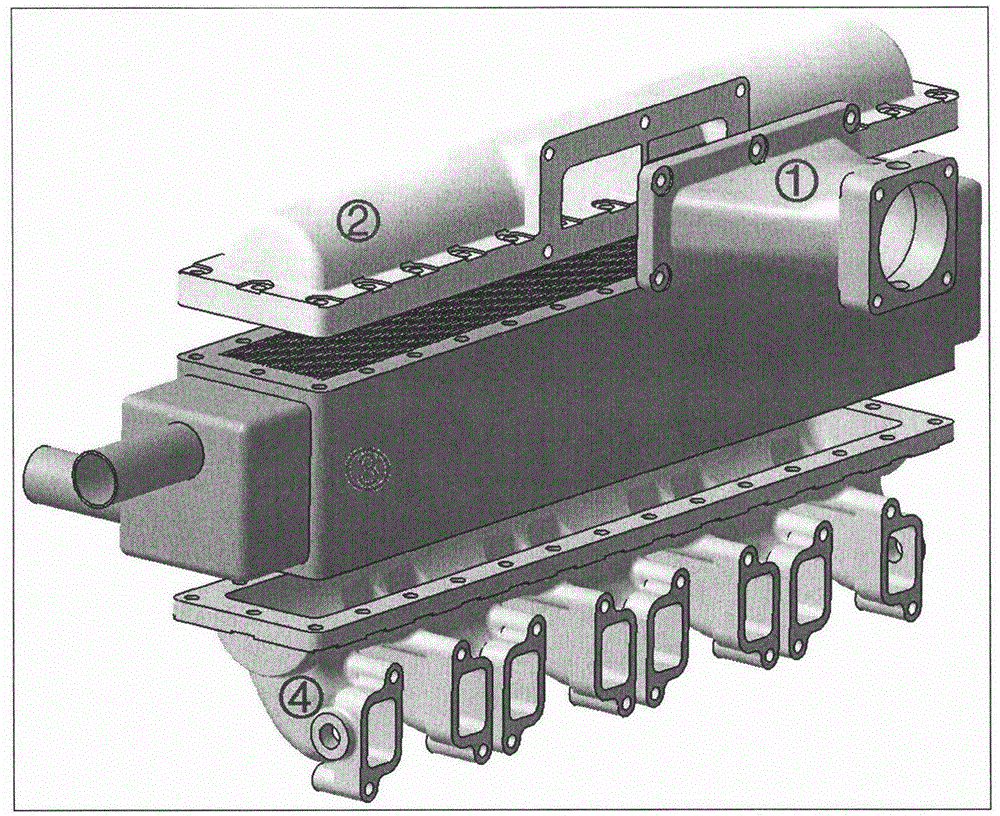 An intake pipe with an integrated intercooler