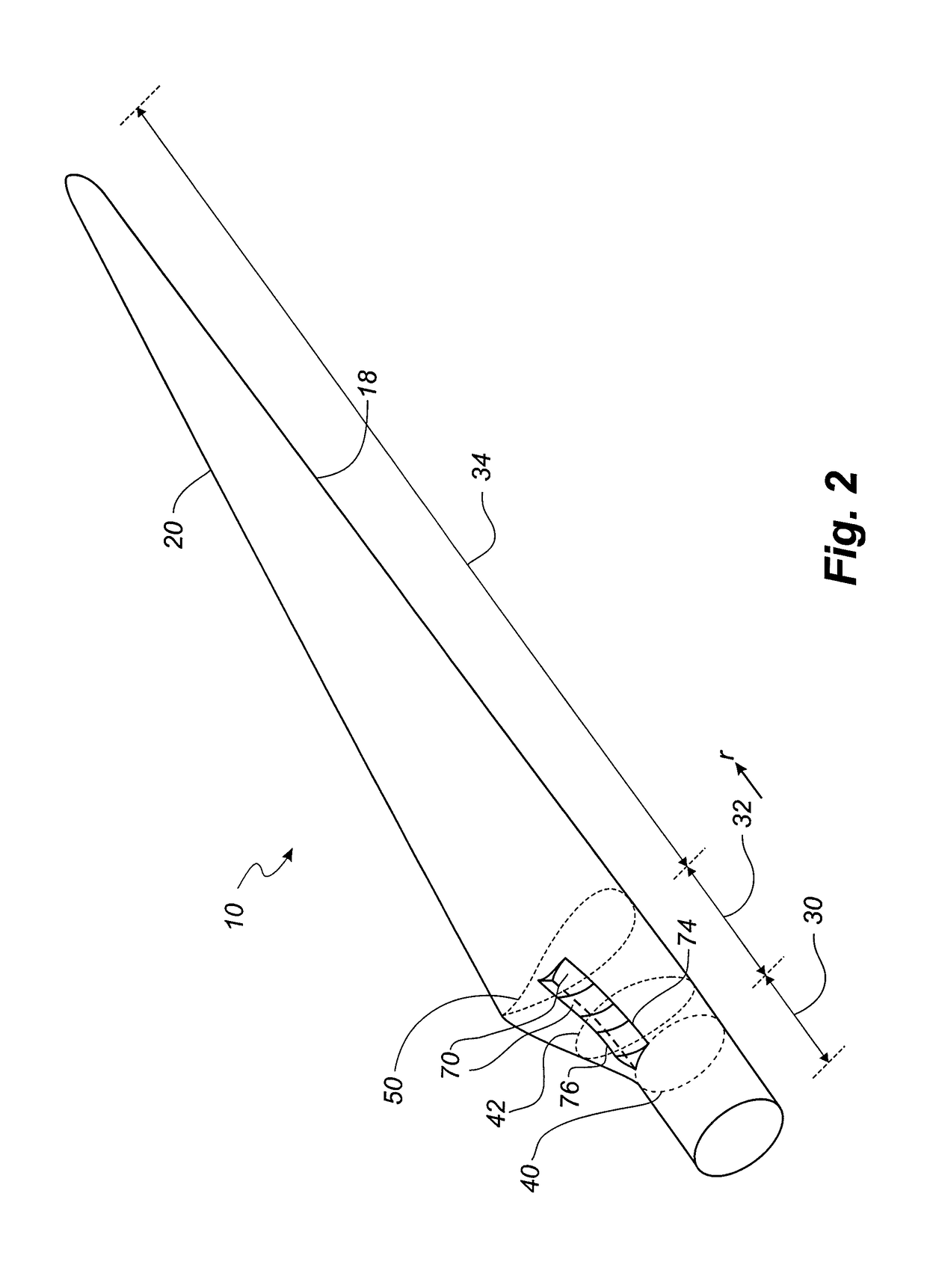 Wind turbine blade with plurality of longitudinally extending flow guiding device parts