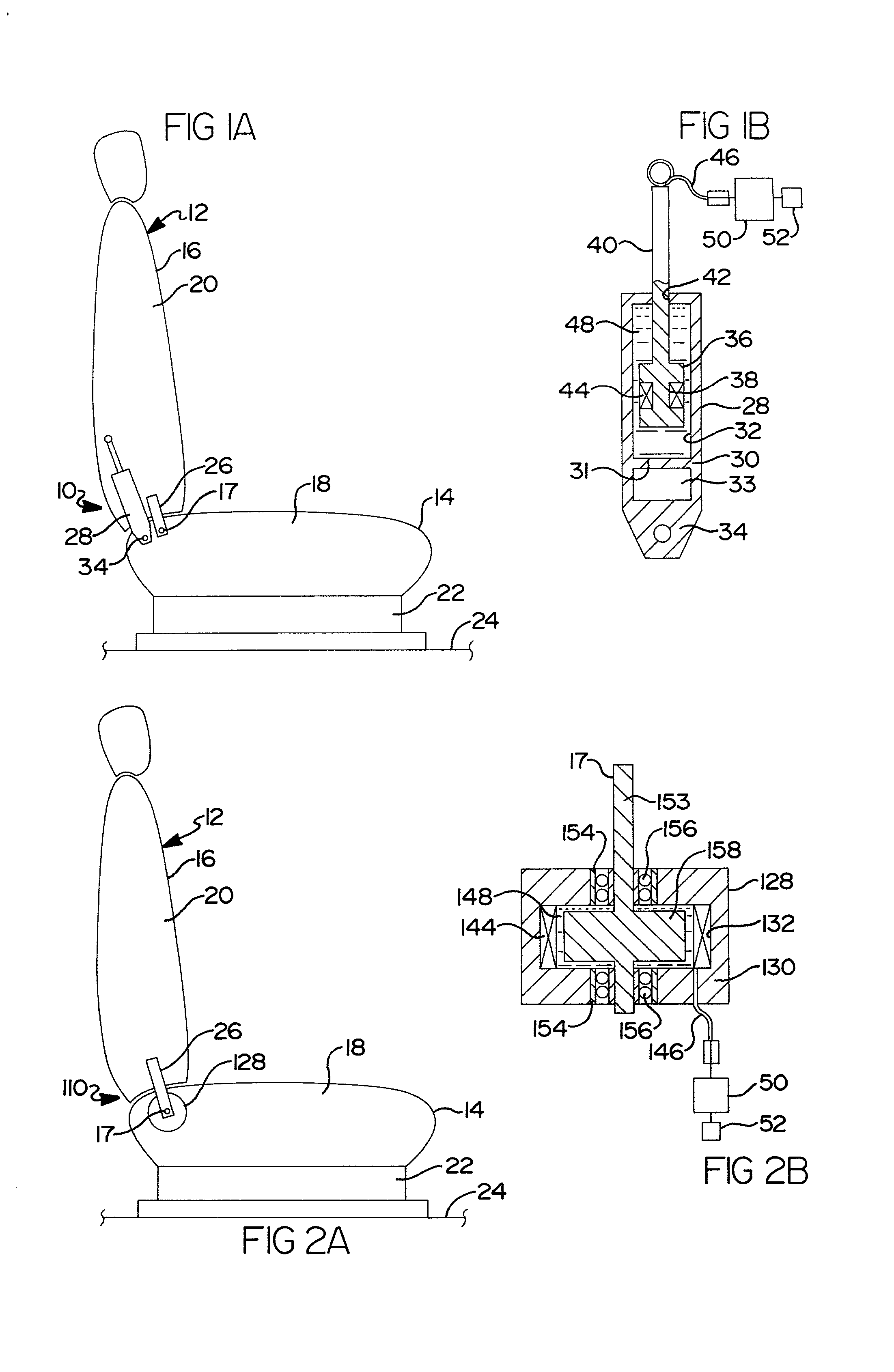 Programmable seat back damper assembly for seats