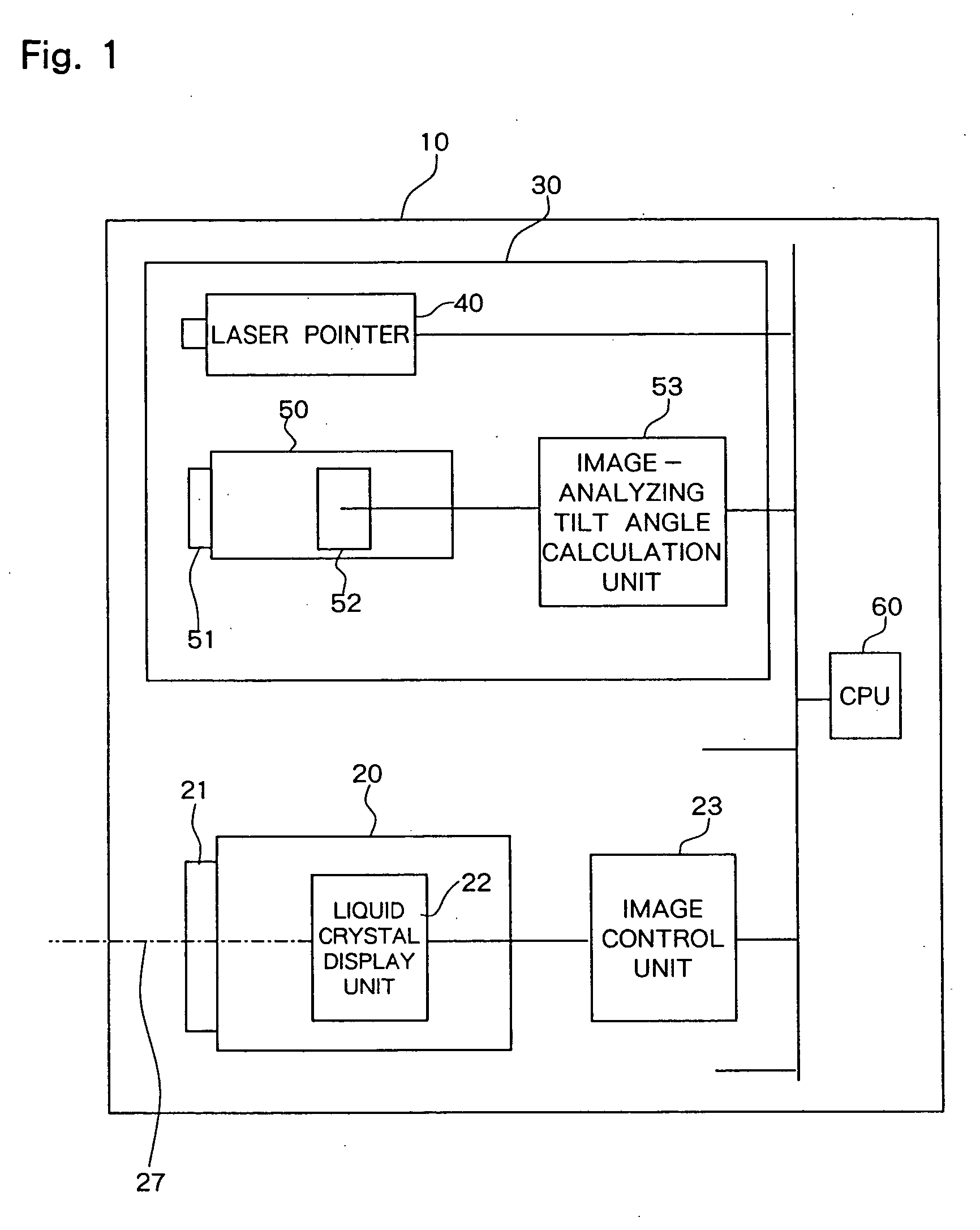 Projector with tilt angle measuring device