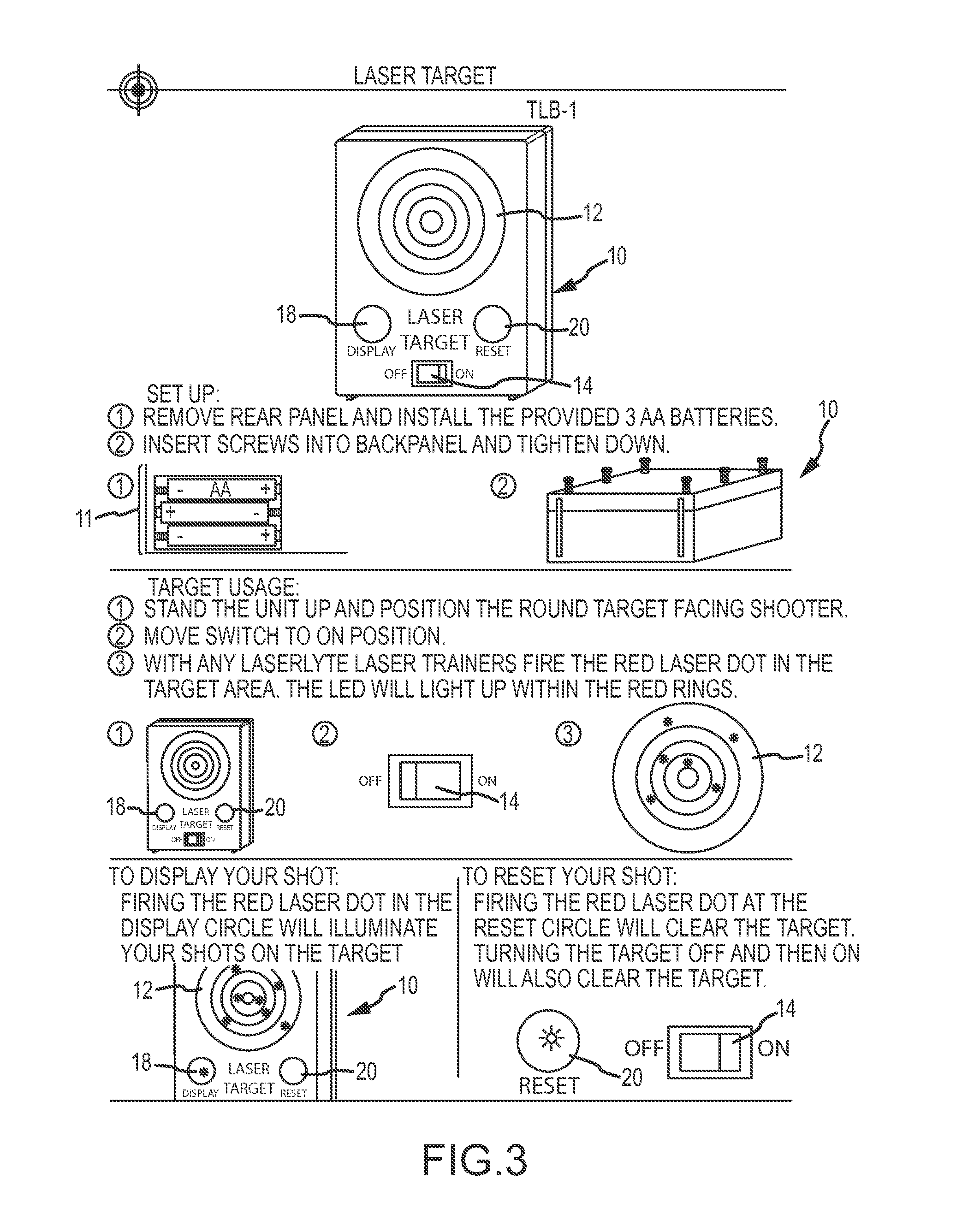 Laser trainer target