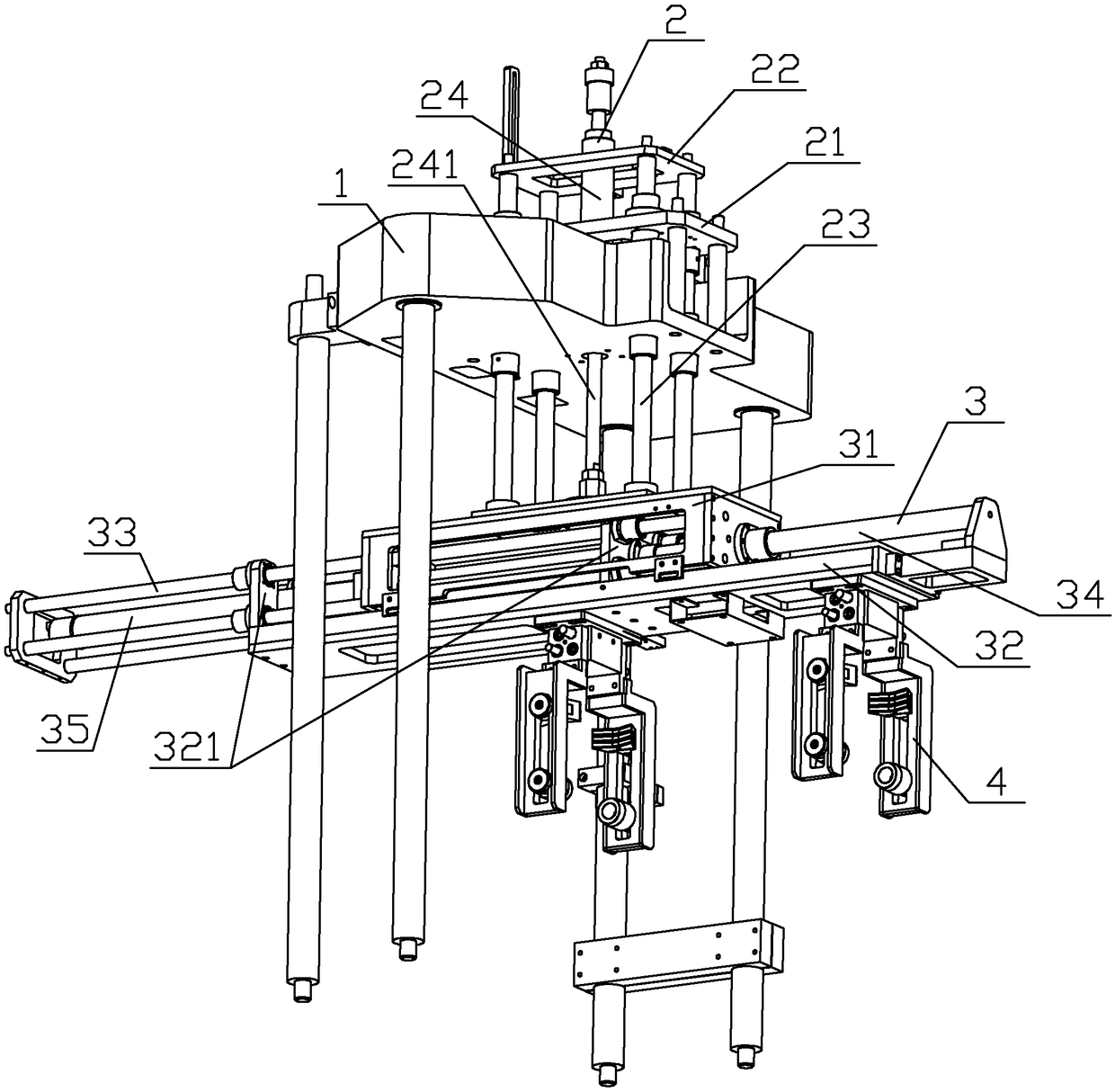 Clamping manipulator for single mold casting machine