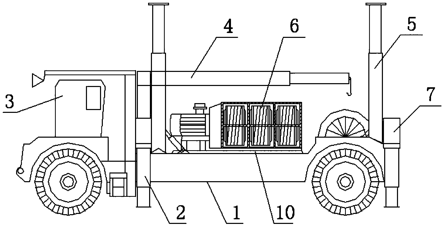 Long-distance armless mine-raking trolley