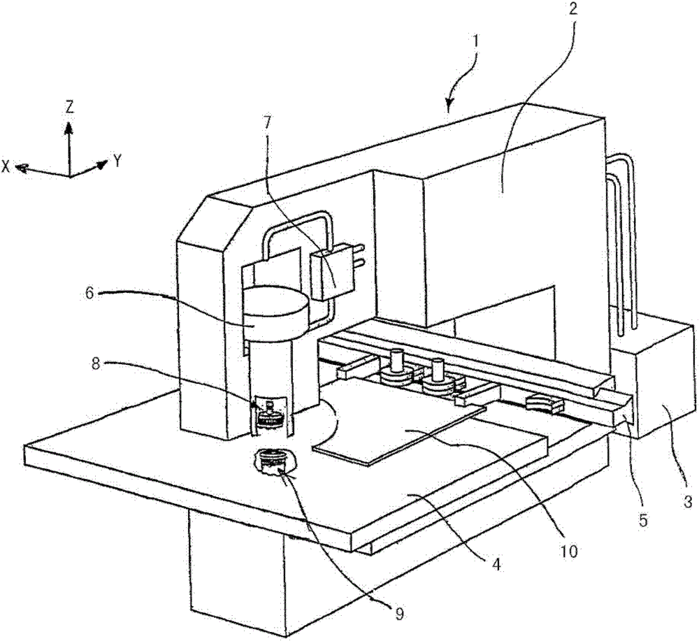 Tool for sheet metal working machine and method for cutting film