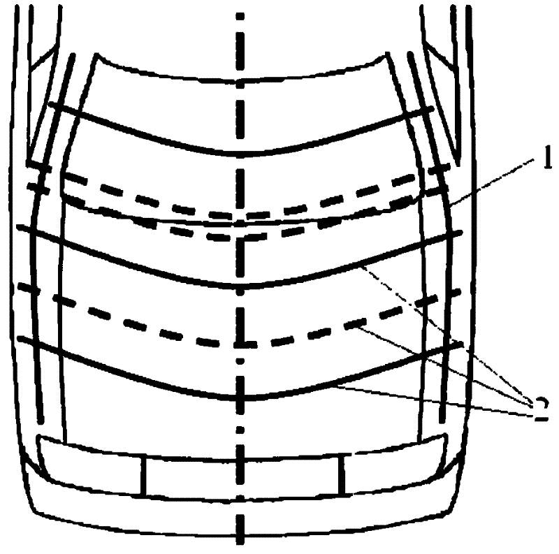 Scribing method of pedestrian protection finite element analysis of car