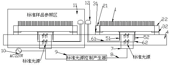 Photoelectric conversion receiver module device with radiator for fast and simple LED (light-emitting diode) test