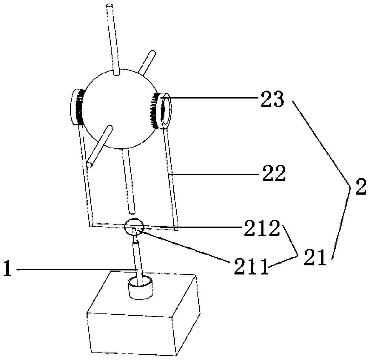 Space debris rotation-eliminating capture device