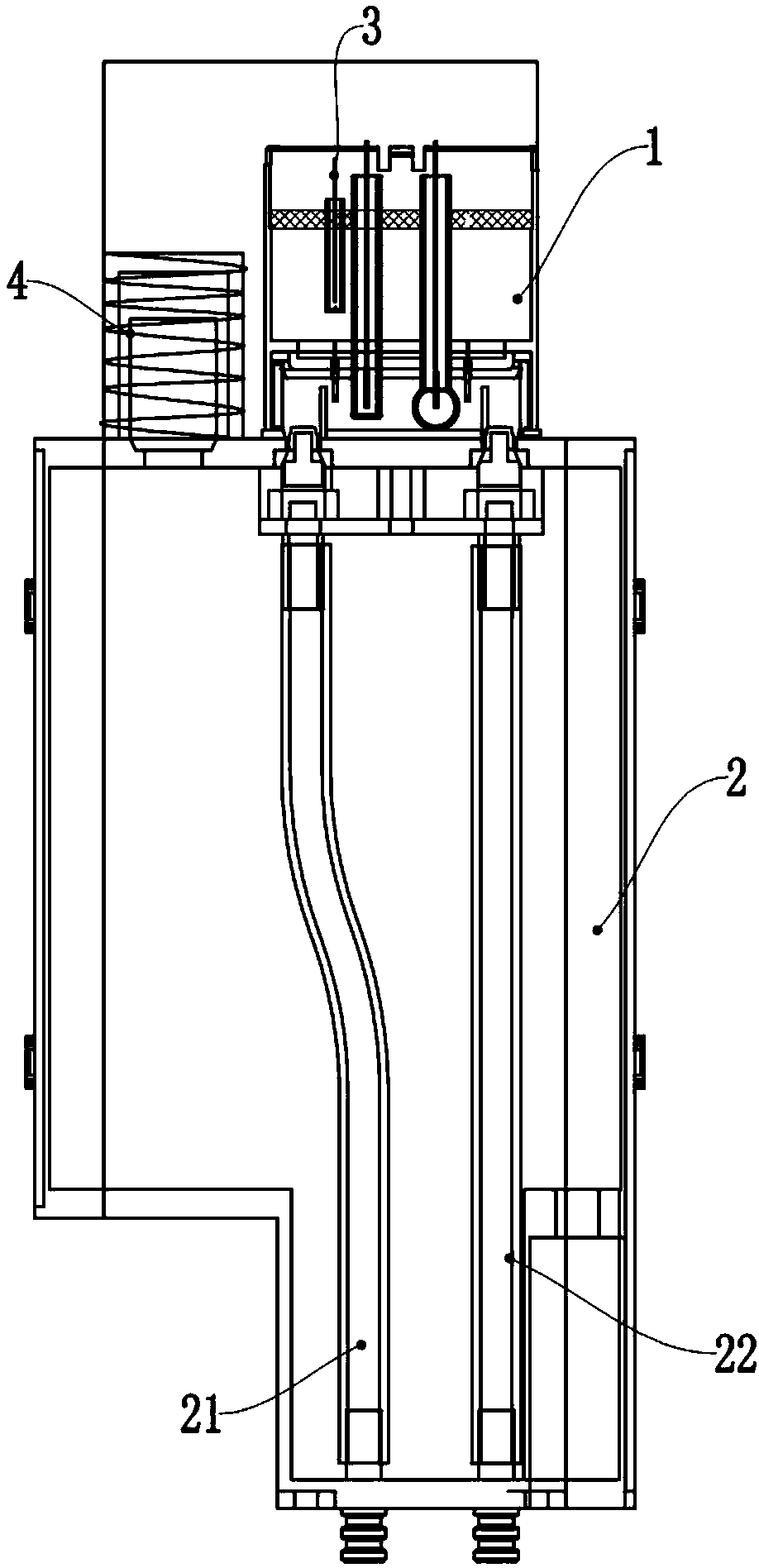 Detection structure for water purifier and control method of detection structure