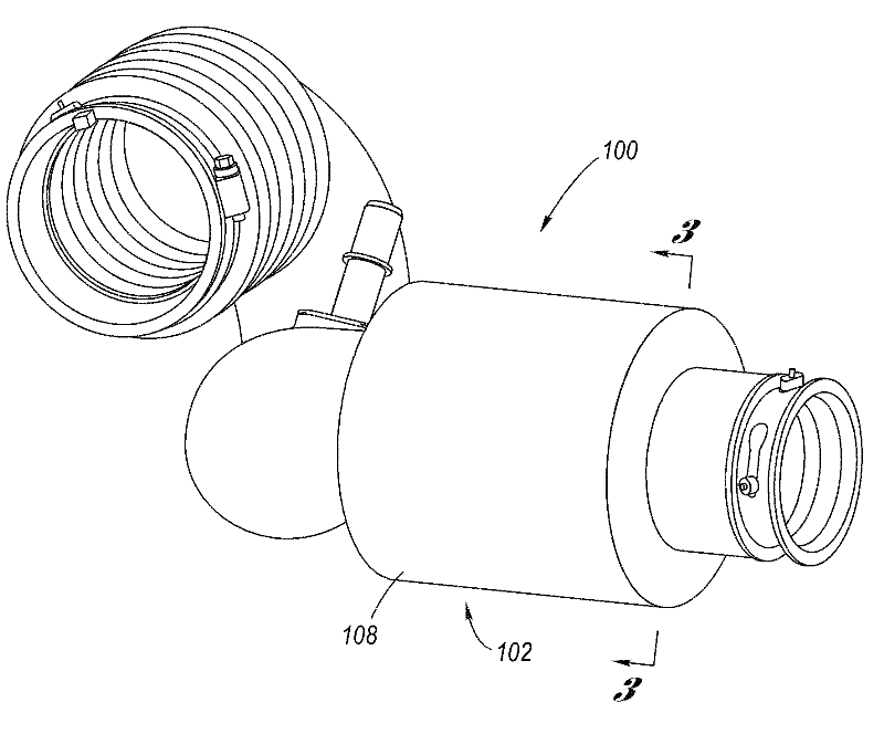 Intake system with airflow rotation and noise absorber for turbine applications