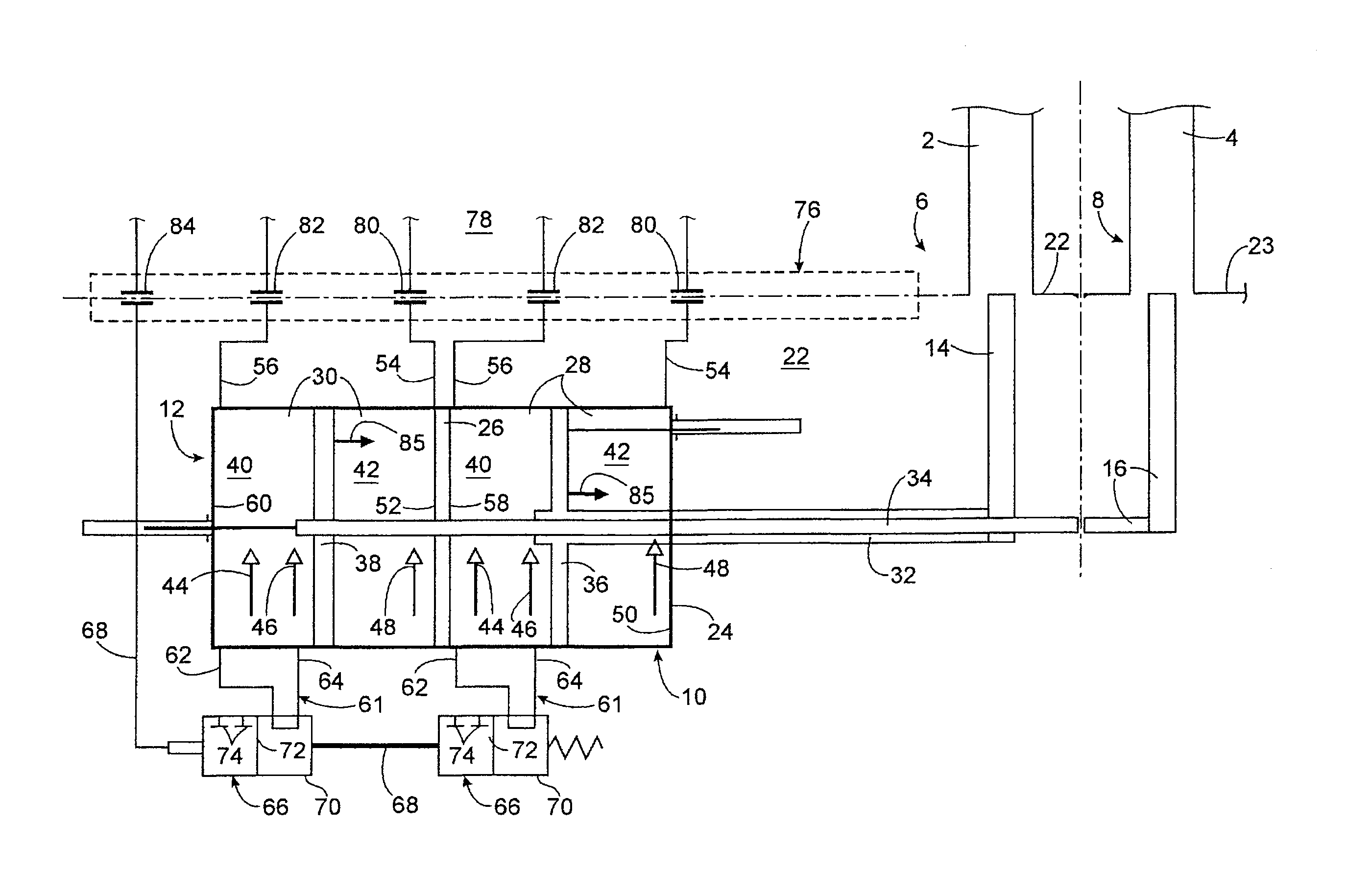 Propeller and system of counter-rotating propellers comprising improved means for limiting pitch, and a turbine engine comprising them