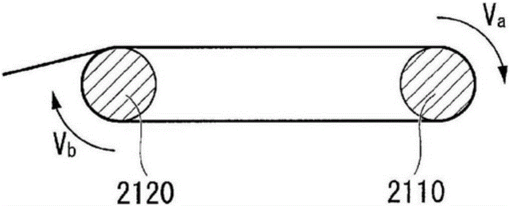 Roller for transporting hollow filaments, manufacturing method for hollow filaments, and manufacturing method and manufacturing device for hollow filament membrane sheets