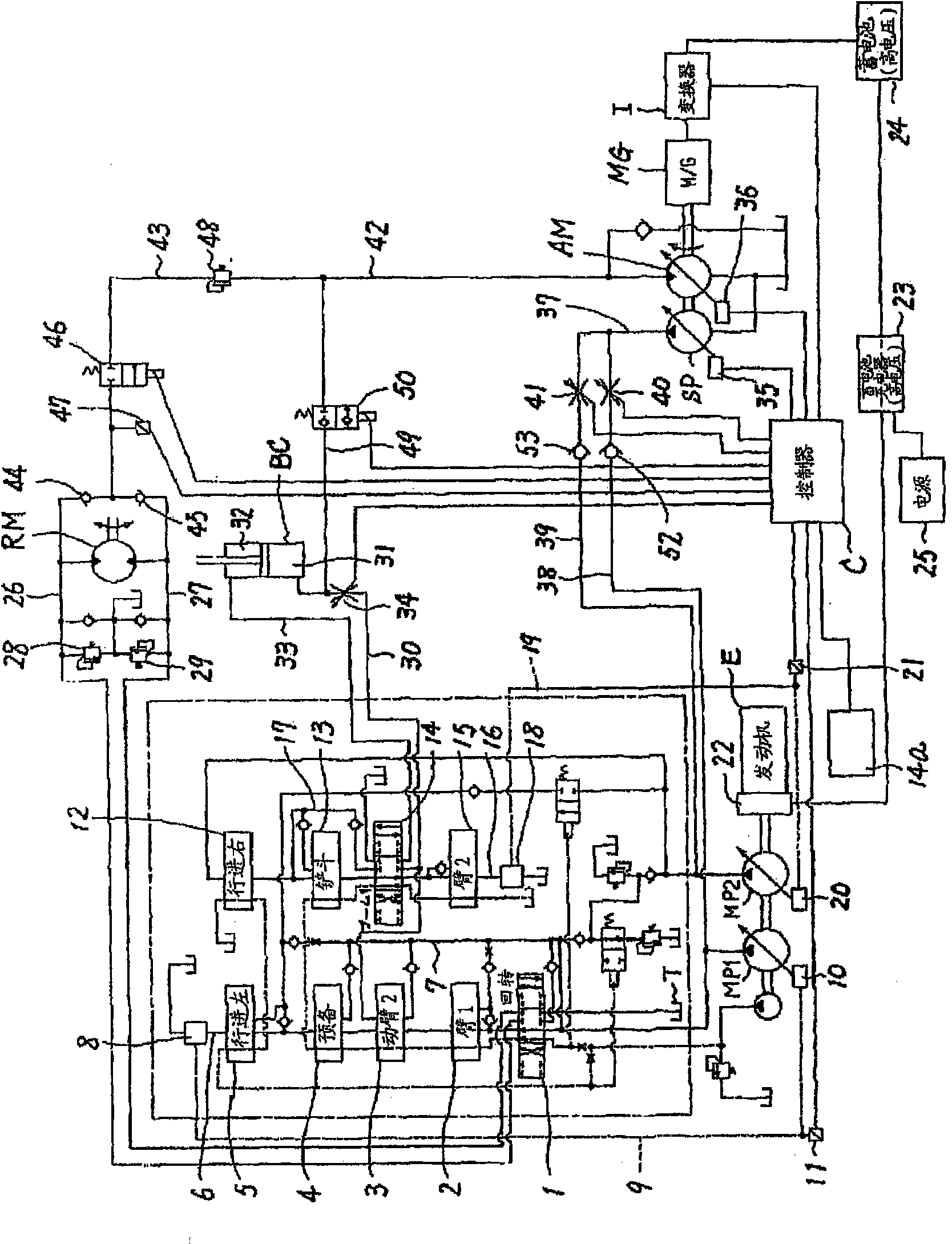 Controller of hybrid construction machine
