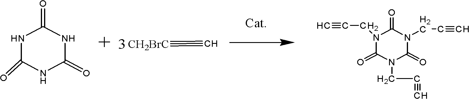 Synthesis method and application of trialkynyl monomer 1,3,5-tripropargyl-1,3,5-triazine-2,4,6-triketone