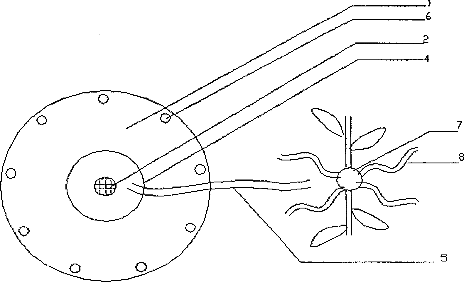 'Wick' type garden rain water collector