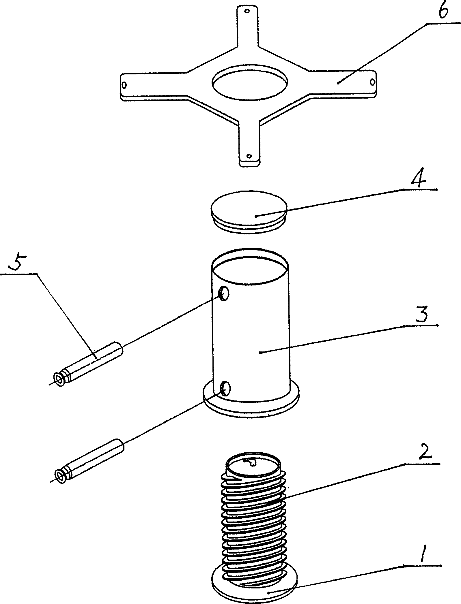 Liquid-cooled column-type heat tube radiator