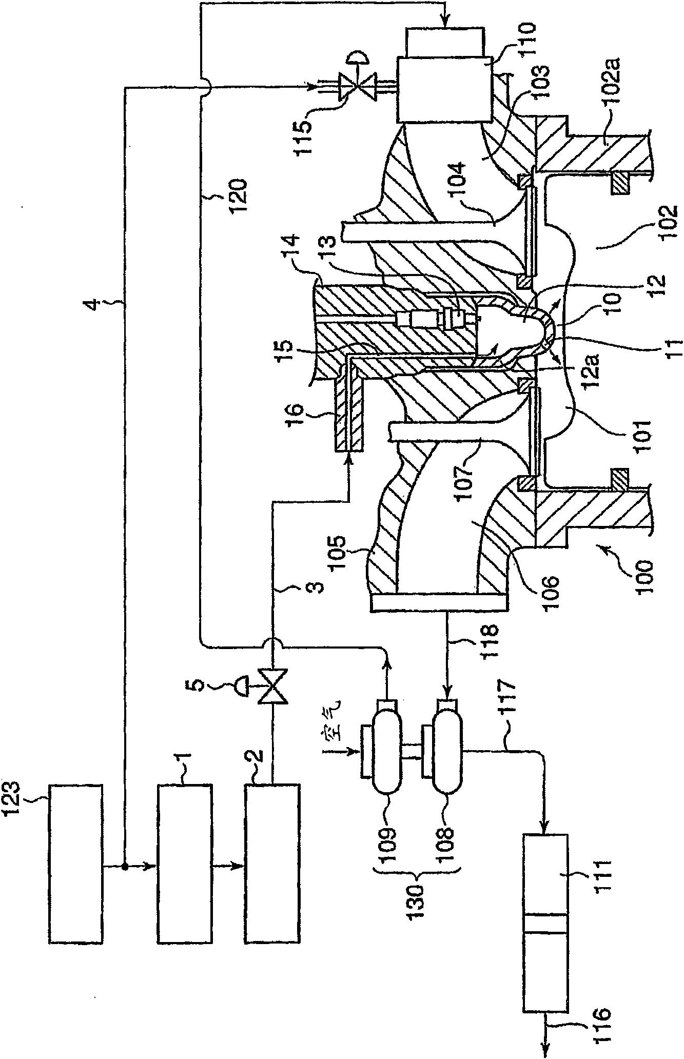 Gas engine using low calorie gas fuel