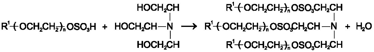 Production method of fatty alcohol-polyoxyethylene ether triethanolamine sulfate containing amino acid groups