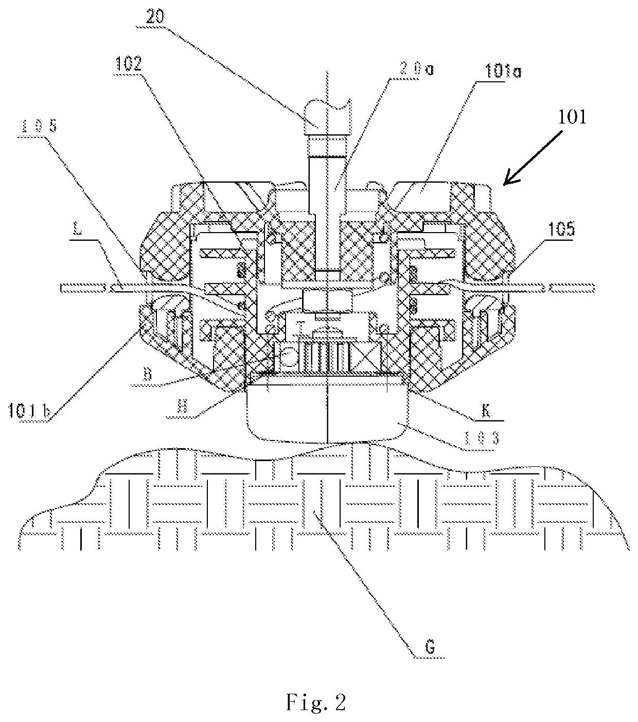 Cutting head of a grass trimmer