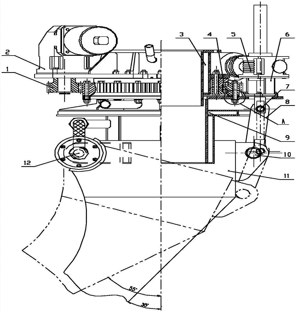 Mechanical transmission submerged arc furnace distributing device