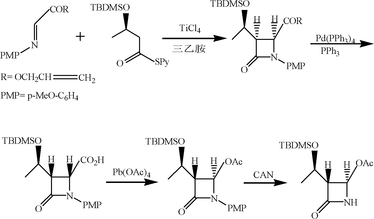 Synthesis method of 4-acetoxyl-2-azetidinone