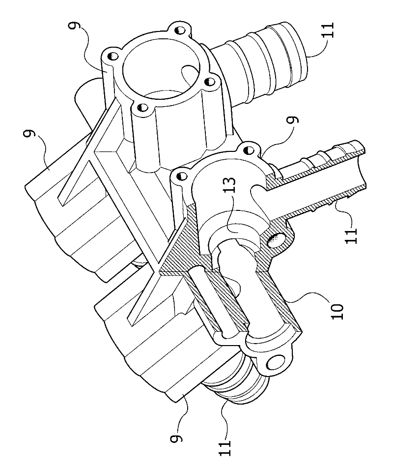 Valved assembly for metering plants of liquid products