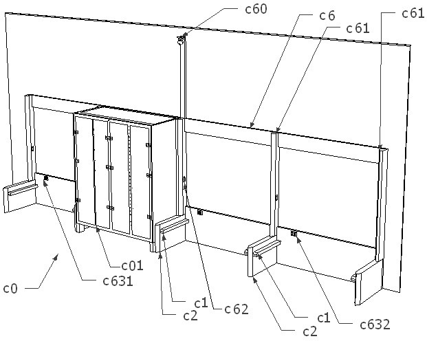 Combined express cabinet based on wheel-free mobile express cabinet combination