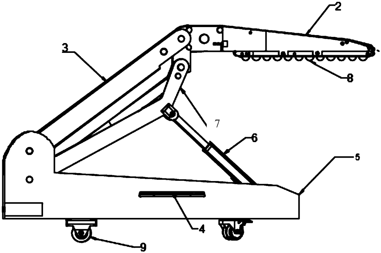 Aerial baggage storing and placing device