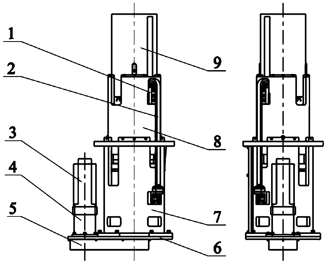 AGV equipment-based double-multiplying-power barrel type lifting multi-stage electric cylinder