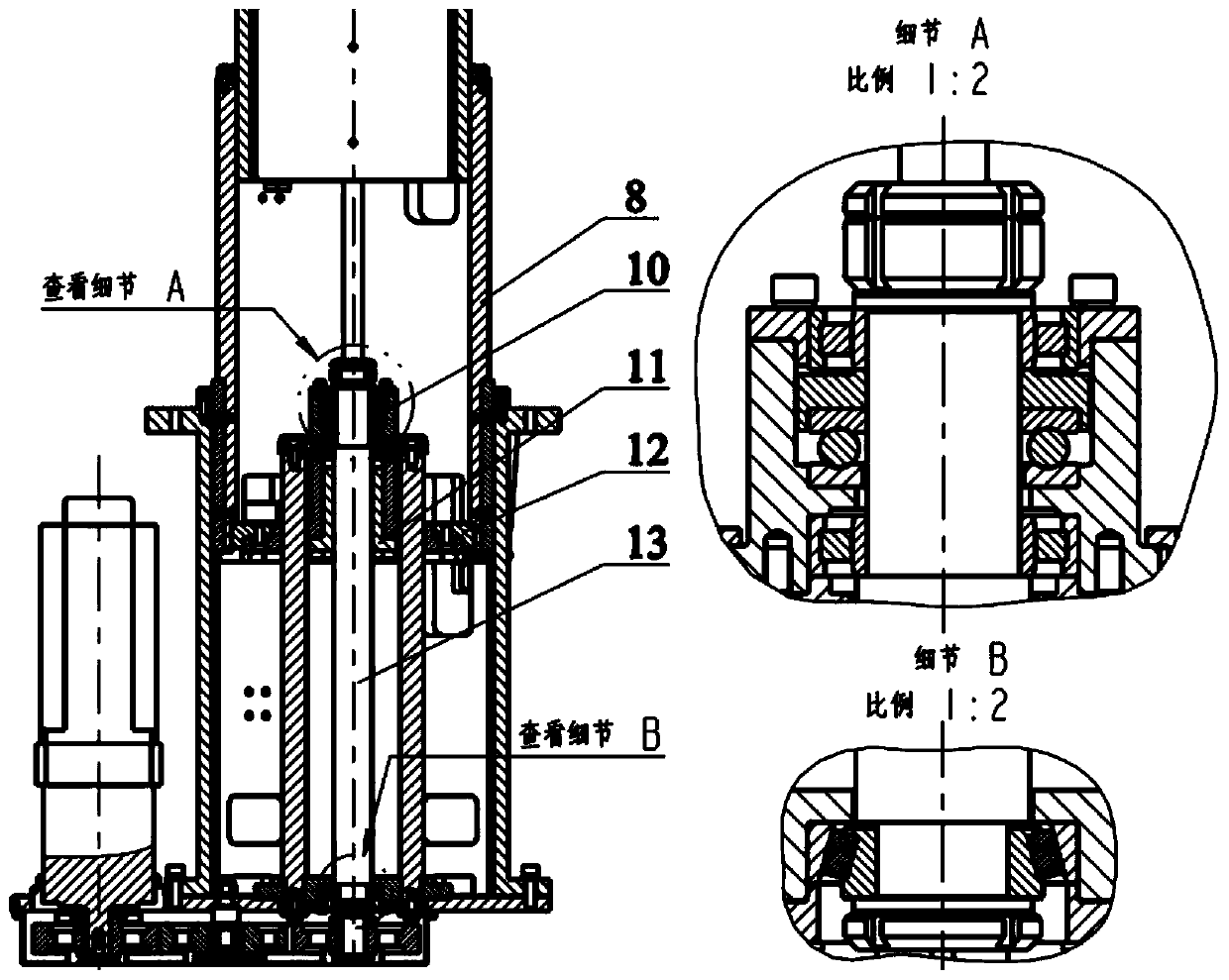 AGV equipment-based double-multiplying-power barrel type lifting multi-stage electric cylinder