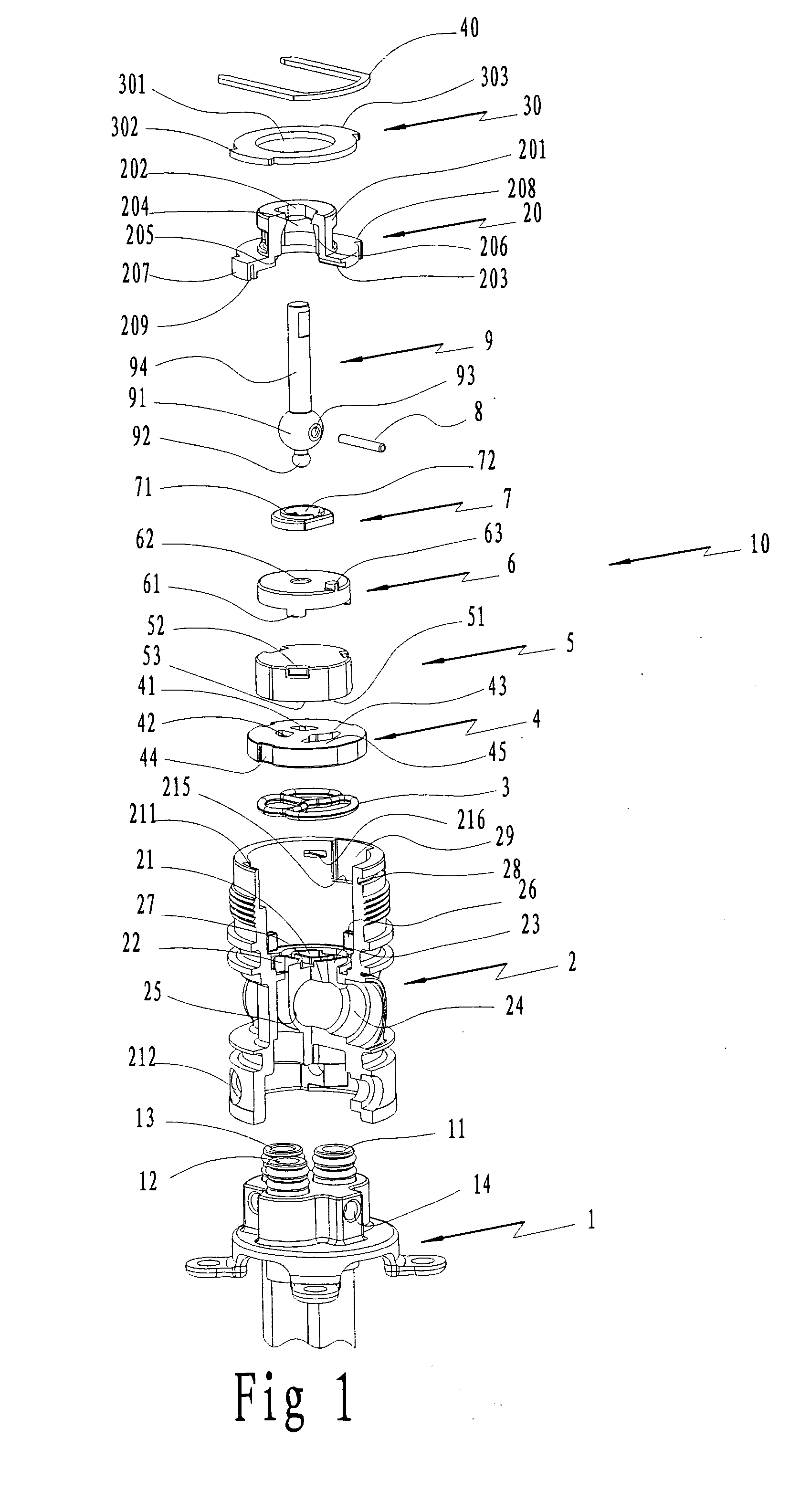 Internal assembly for a faucet