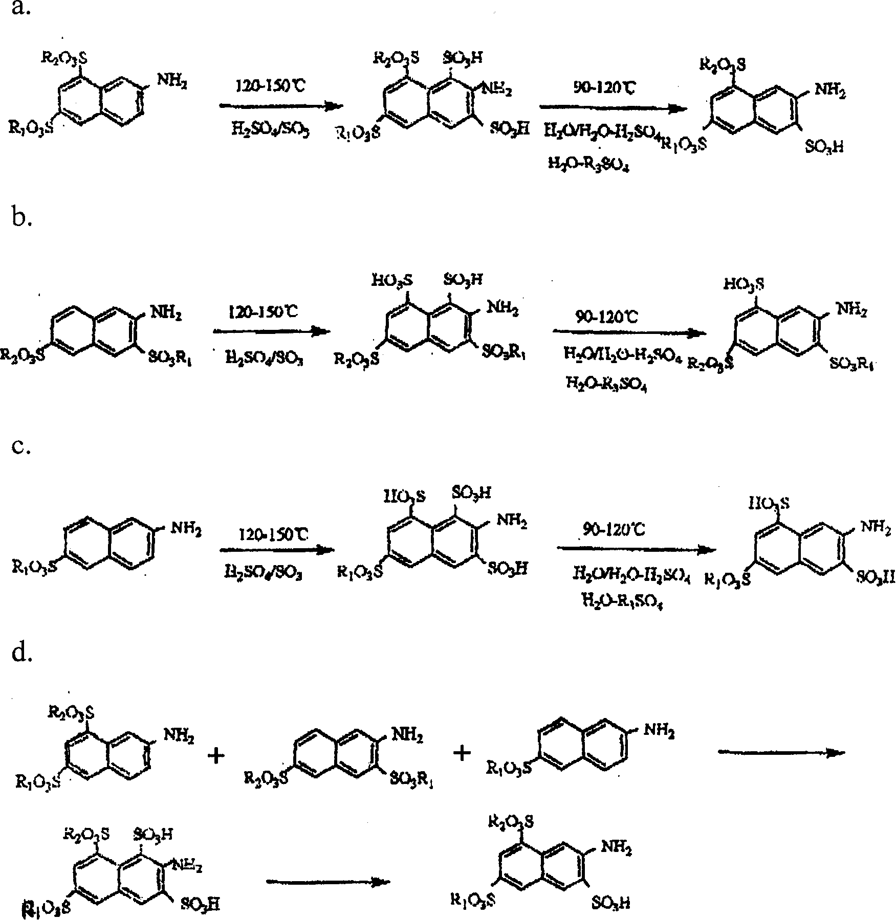Prepn of 2-naphthylamine-3,6,8-trisulfonic acid