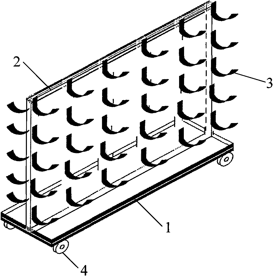 Method for designing mobile extraction tube rack
