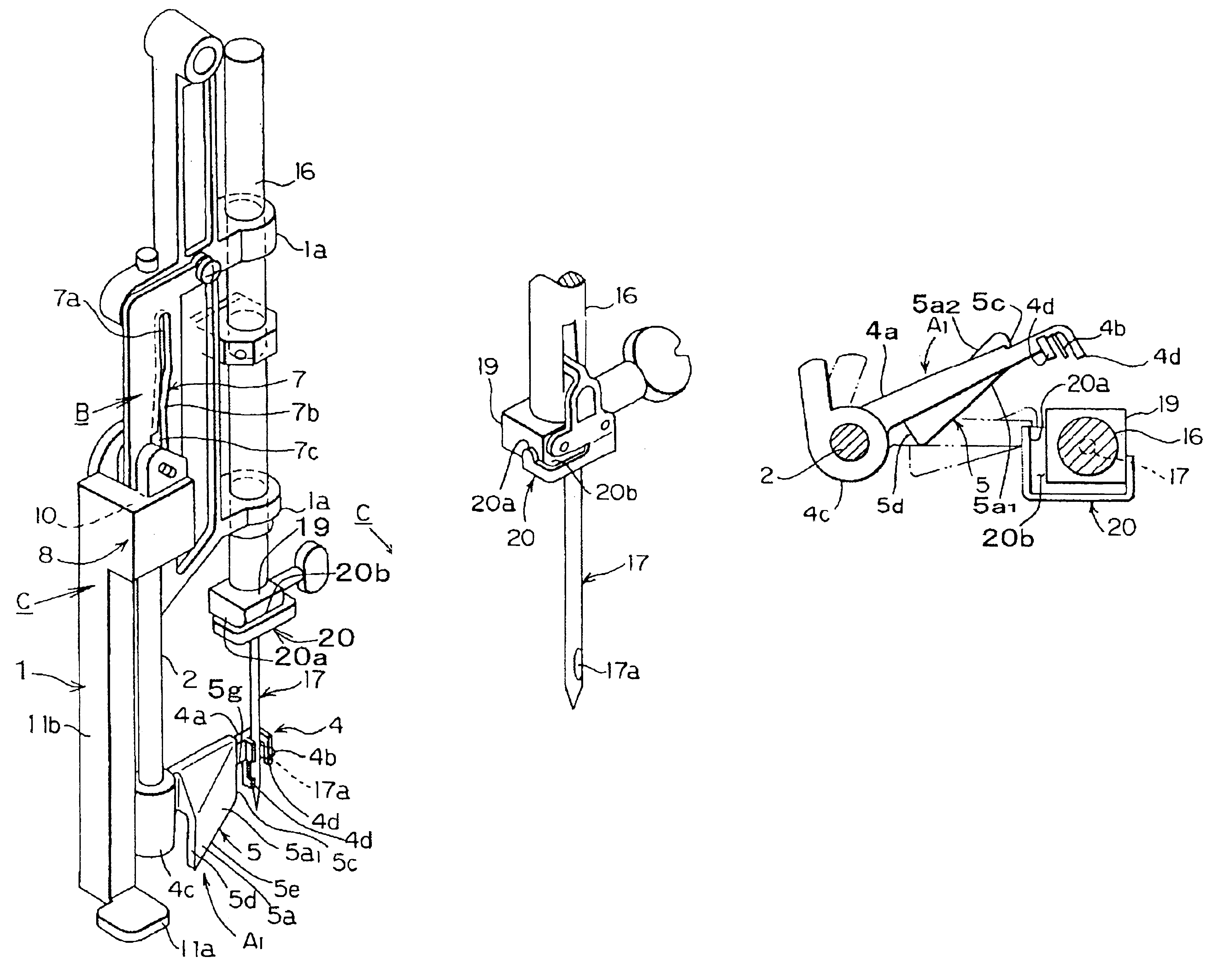 Threading device of sewing machine