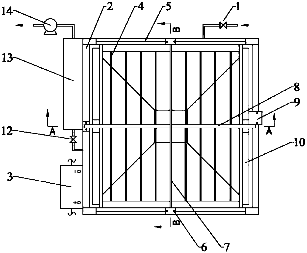 Three-dimensional pulse type electrochemical laundry wastewater reuse device