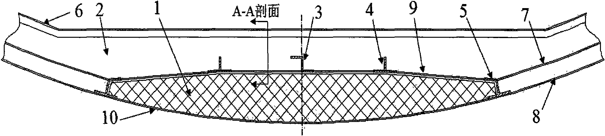 Civil aircraft fuselage bottom structure based on impact strength tests