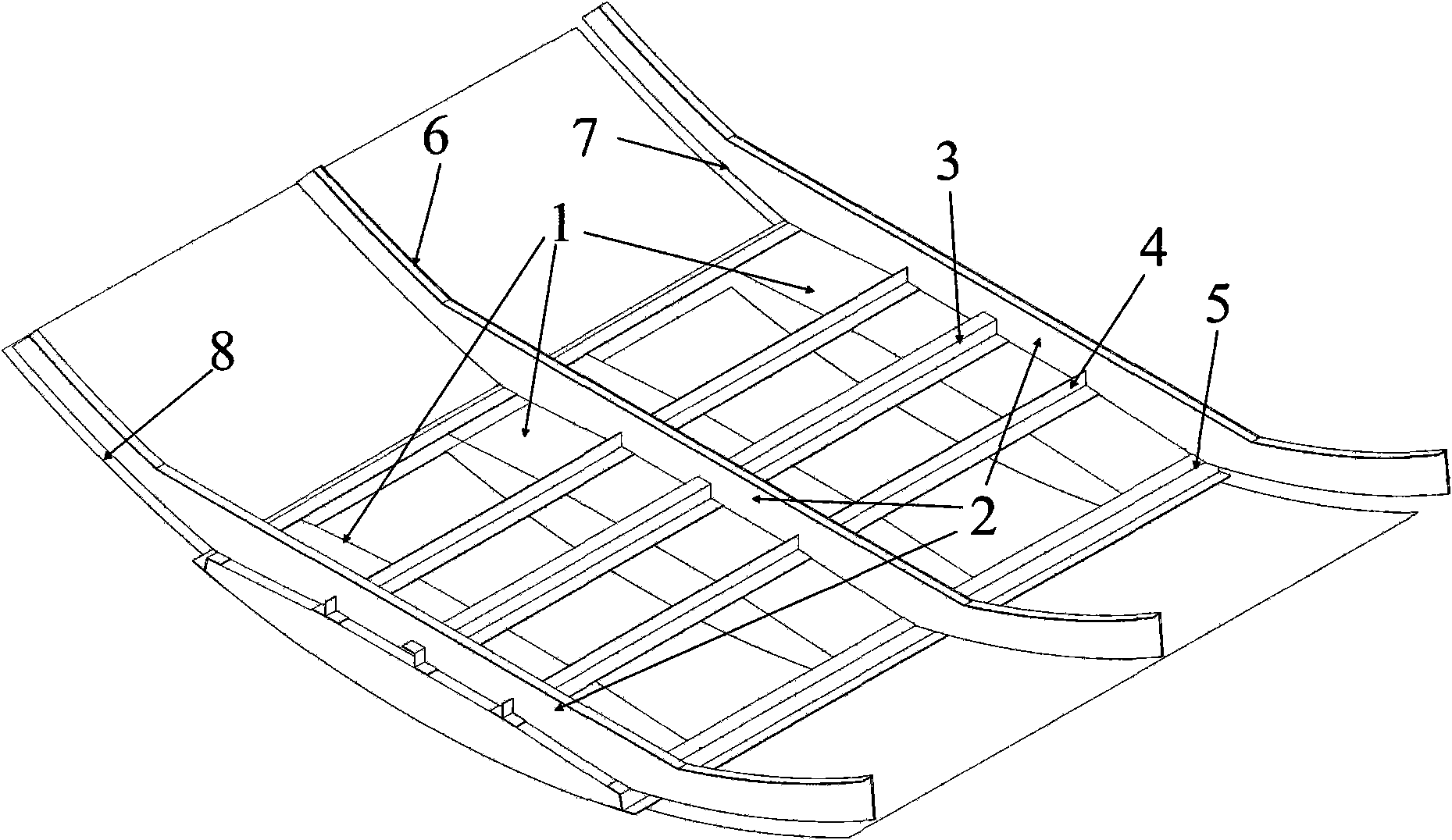 Civil aircraft fuselage bottom structure based on impact strength tests