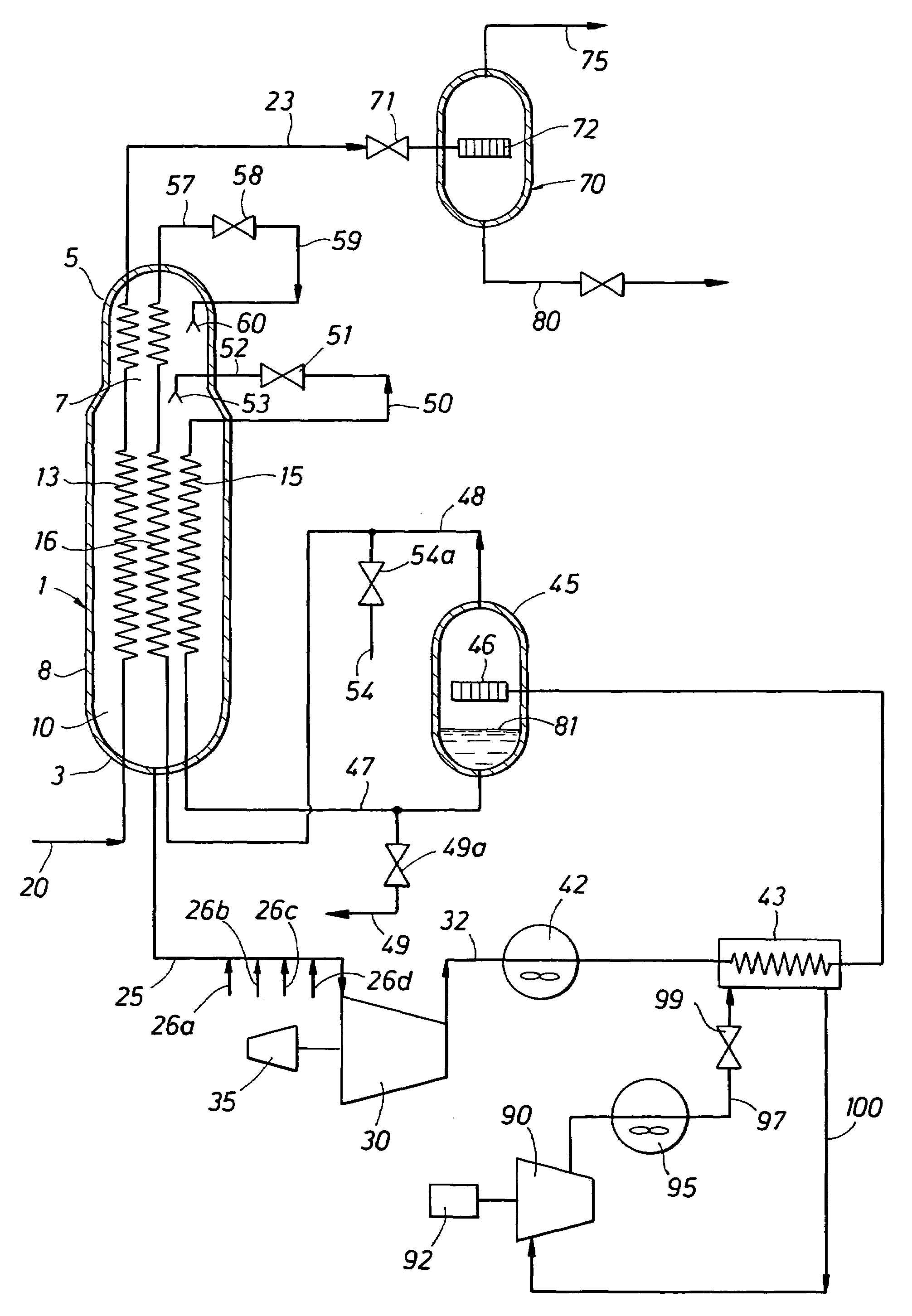 Process of Liquefying a gaseous, methane-rich feed to obtain liquefied natural gas