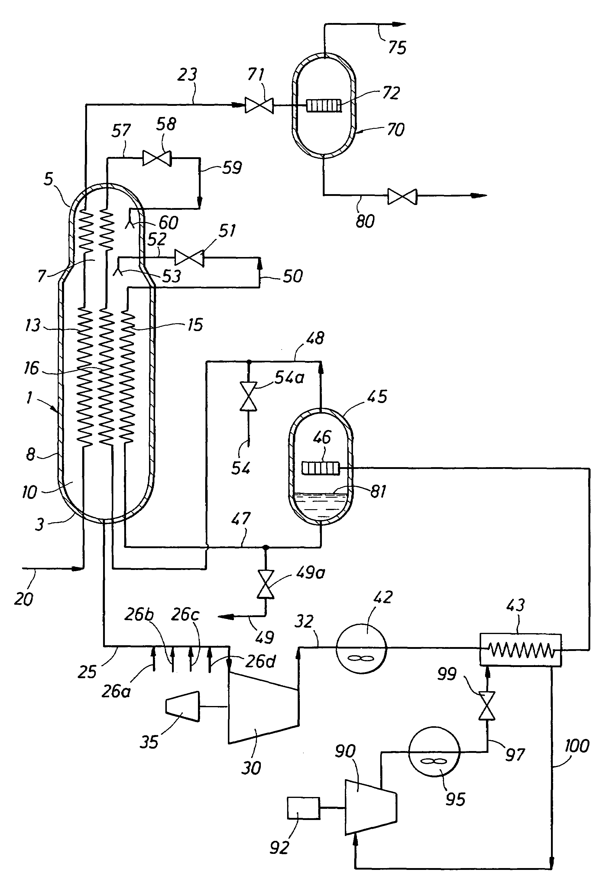 Process of Liquefying a gaseous, methane-rich feed to obtain liquefied natural gas