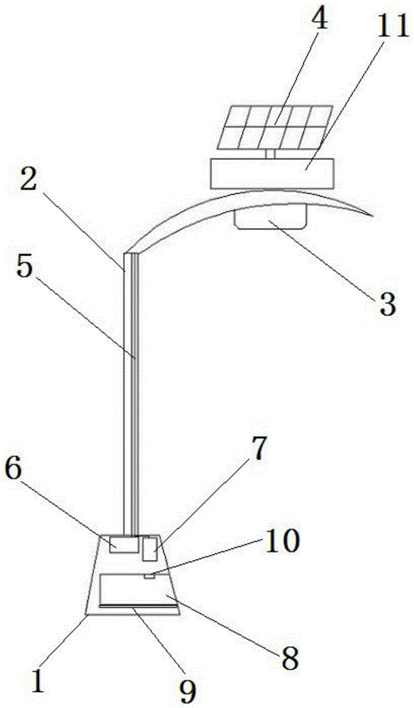 LED street lamp pole capable of charging automobile